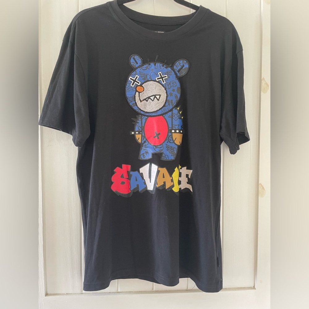 Savage Black Short Sleeve Crew Neck T Shirt Size L Black Pike
